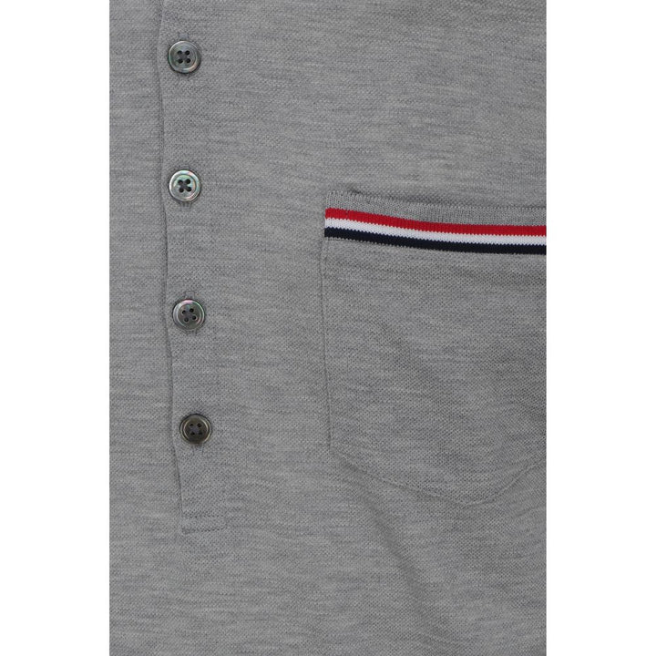 Thom Browne Gray Cotton Polo Shirt