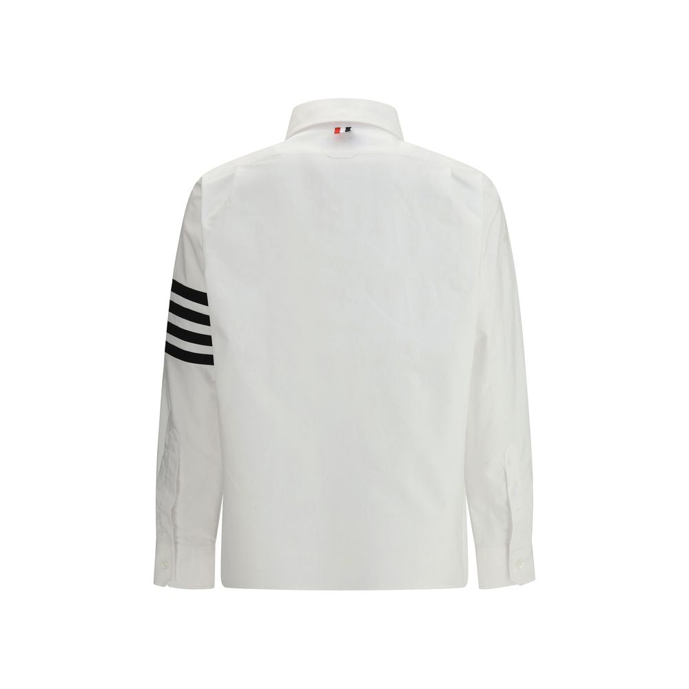 Thom Browne Men, Funmix 4-Bar Cotton Shirt, White, S, Shirts