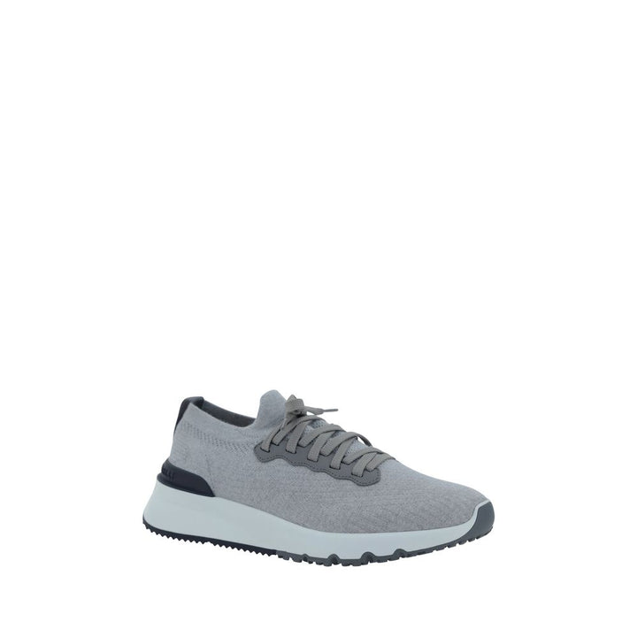 Brunello Cucinelli Gray Rubber Low Top Sneakers