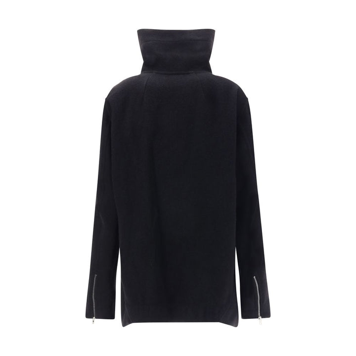 Rick Owens Black Fleece Wool Biker Jacket