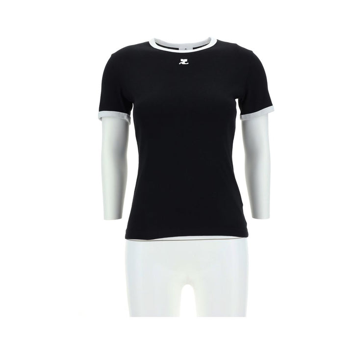 Courrèges Black Cotton T-Shirt