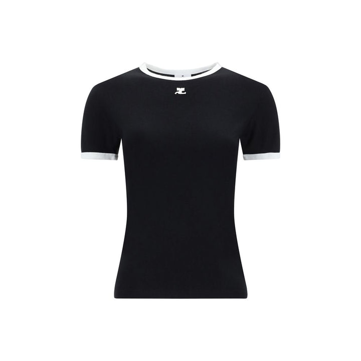 Courrèges Black Cotton T-Shirt