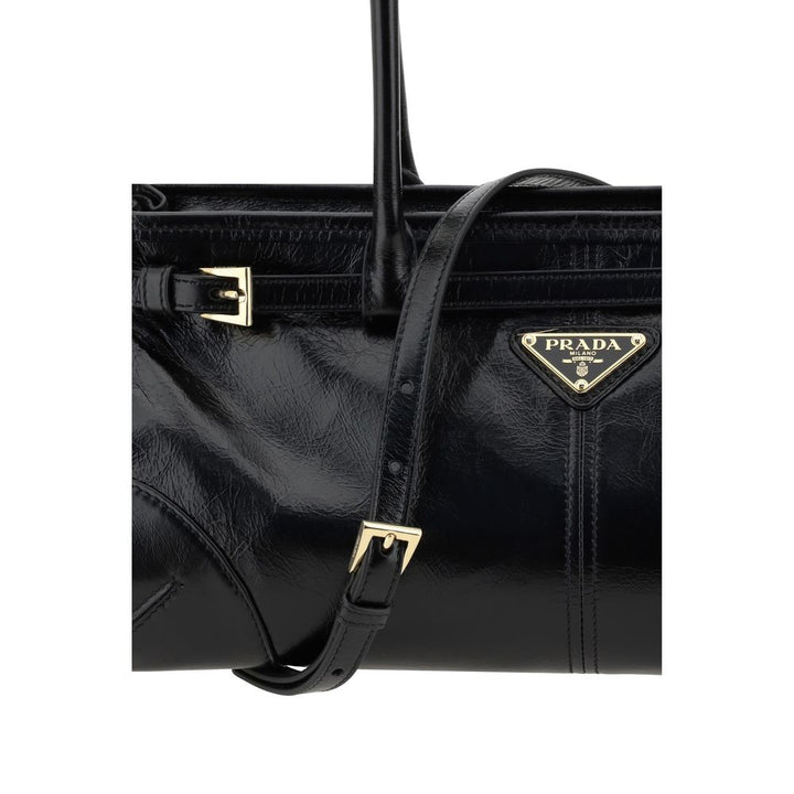 Prada Black Calf Leather Bos Taurus Shoulder Bag