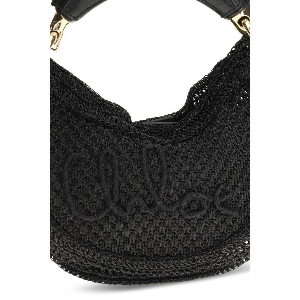 Chloé Black Raffia Shoulder Bag