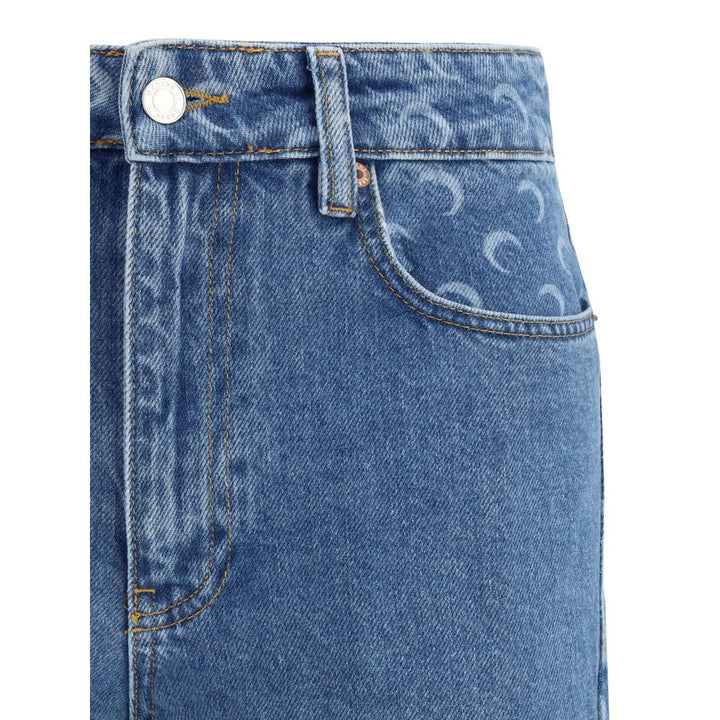 Marine Serre Light Blue Cotton Relaxed Fit Jeans