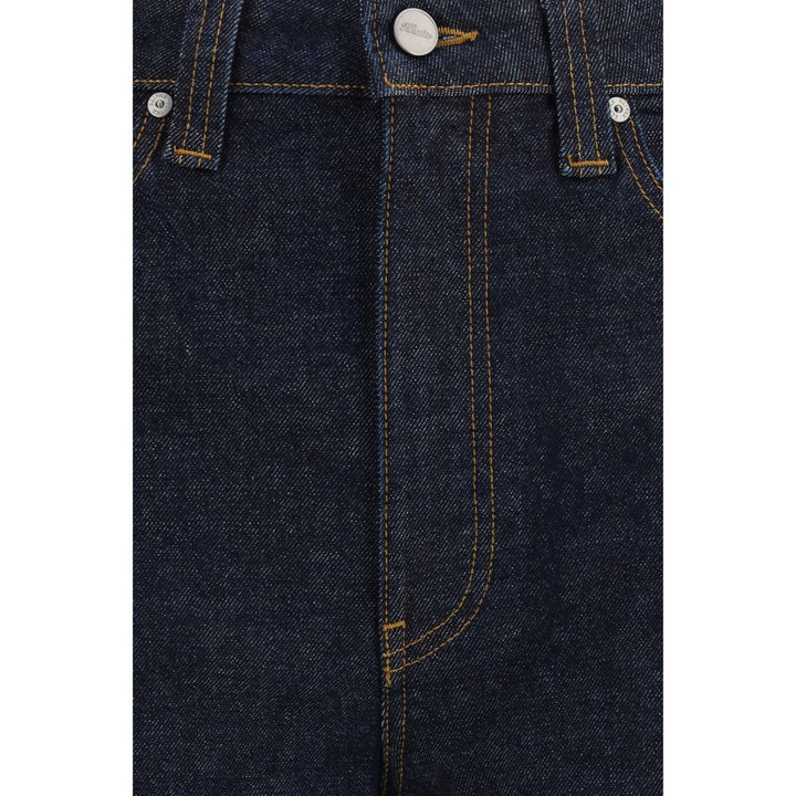 Khaite Blue Cotton Straight-Leg Jeans