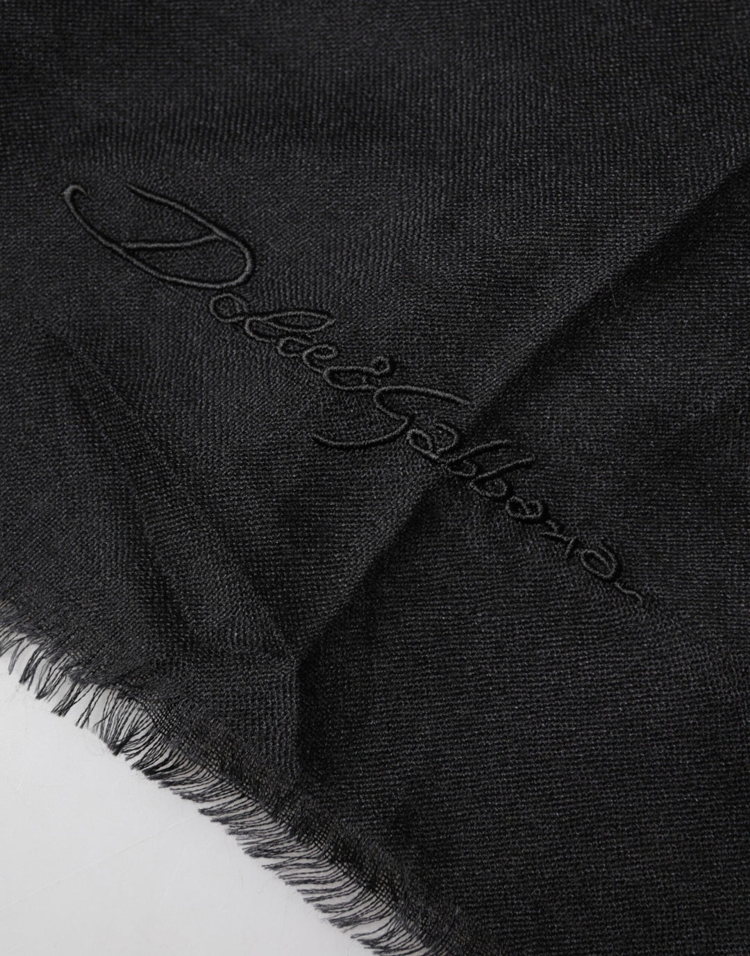 Dolce & Gabbana Black Cashmere Knit Neck Wrap Shawl Scarf