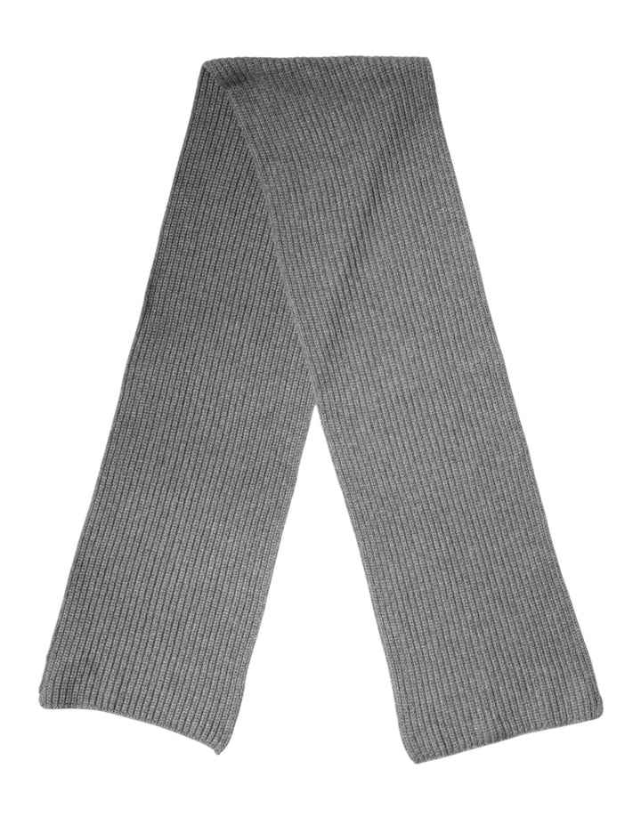 Dolce & Gabbana Gray Cashmere Knit Neck Wrap Shawl Scarf