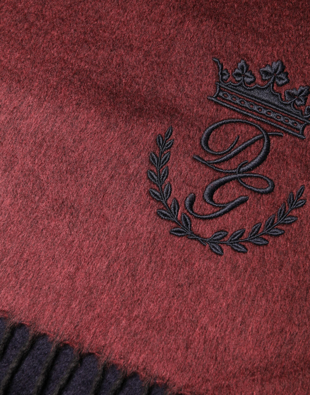 Dolce & Gabbana Maroon Silk Neck Wrap Shawl Fringes  Scarf