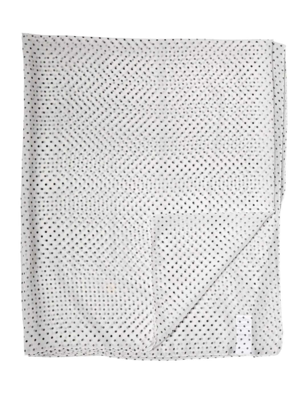Dolce & Gabbana White Polka Dot Polyester Shawl Scarf