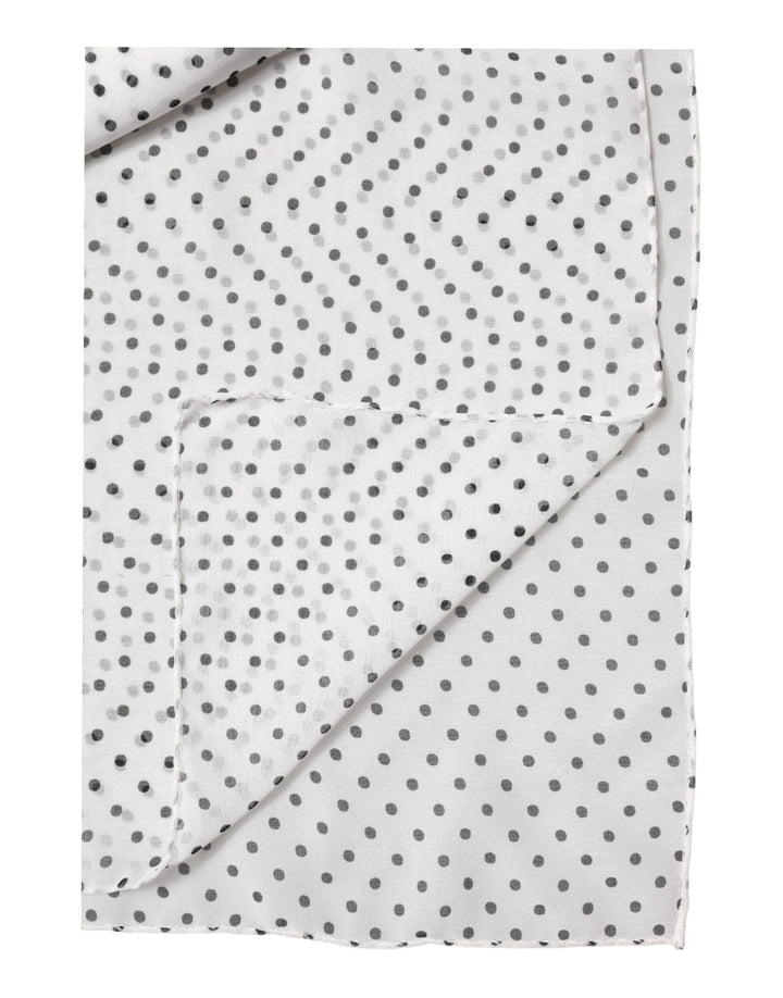 Dolce & Gabbana White Polka Dot Polyester Shawl Scarf