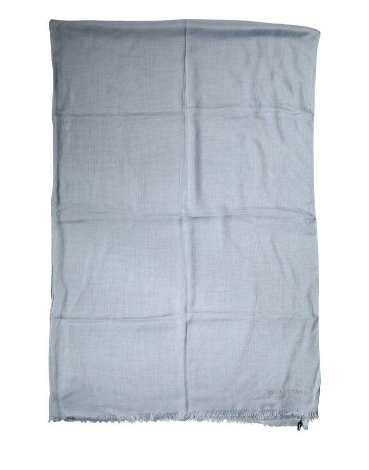 Dolce & Gabbana Light Blue Cashmere Knitted Shawl