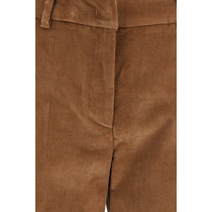 Max Mara Brown Cotton Casual Pants