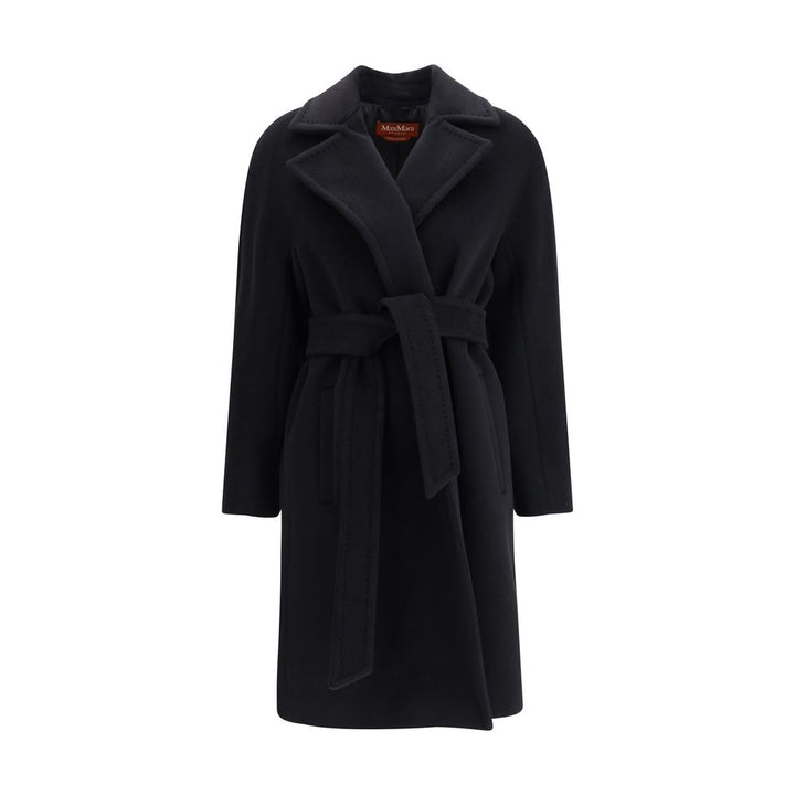 Max Mara Black Fleece Wool Coat