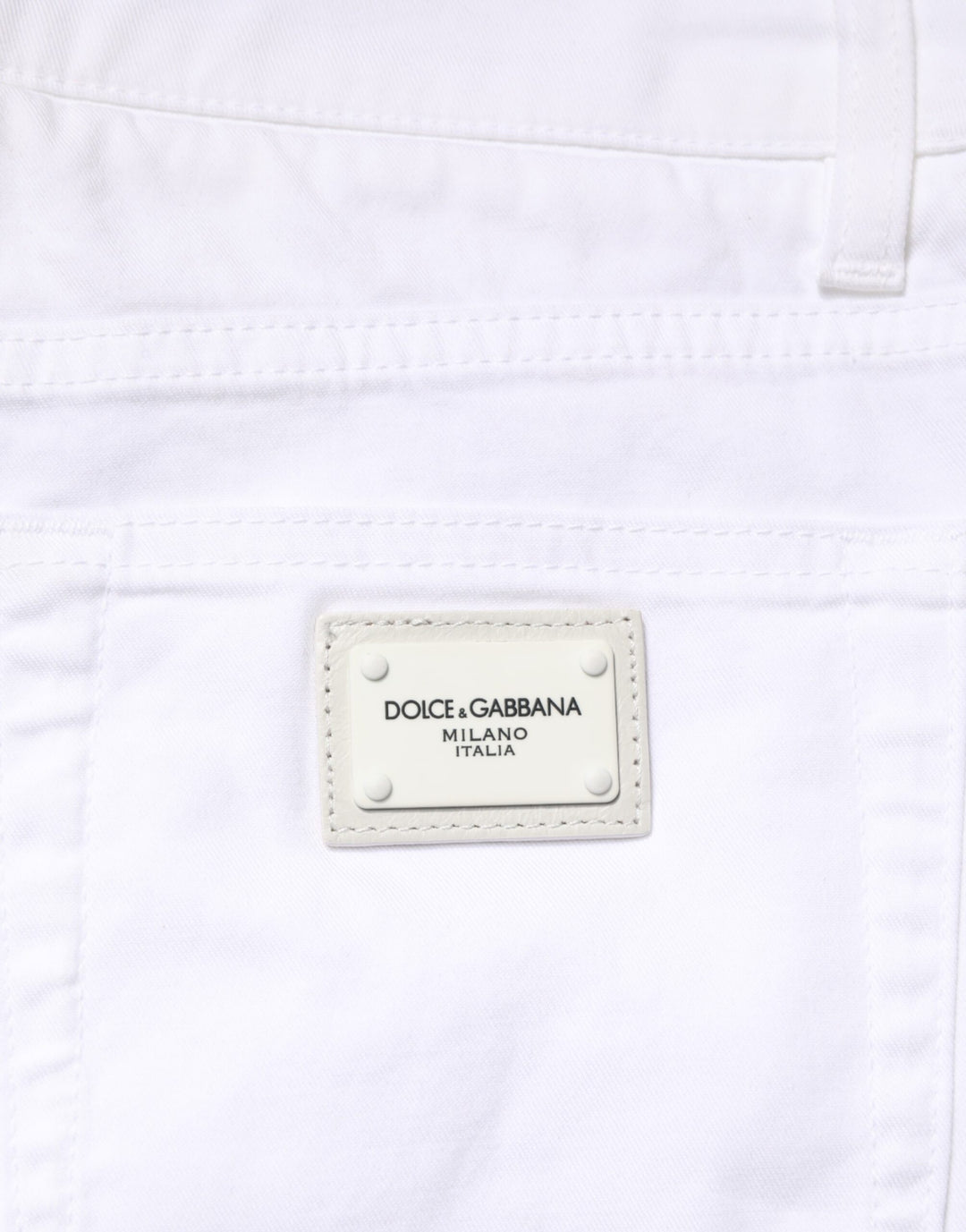 Dolce & Gabbana White Cotton Stretch Skinny Denim Men Jeans