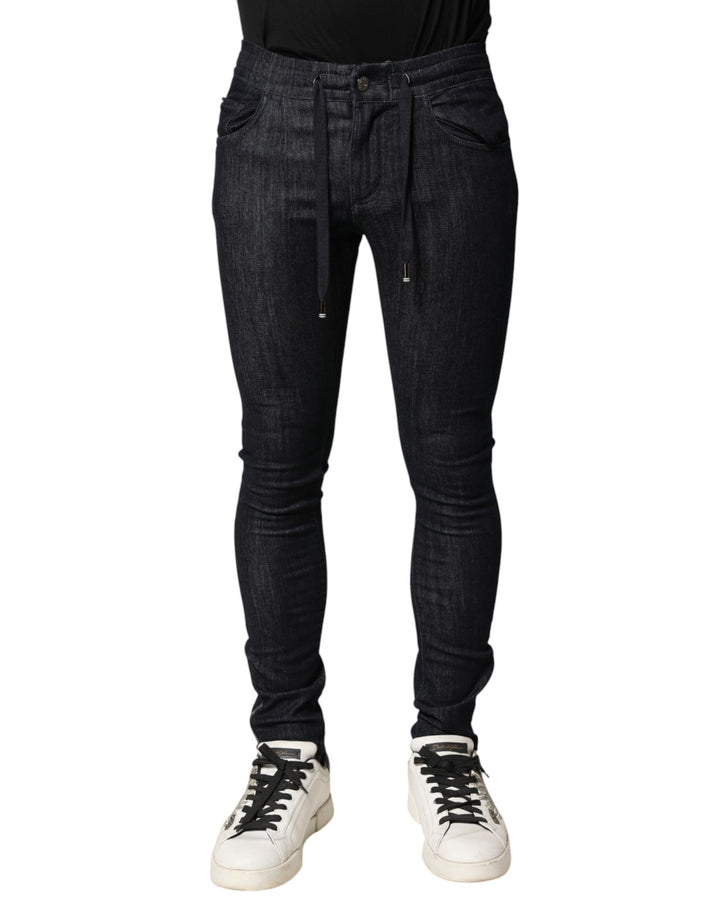 Dolce & Gabbana Black Cotton Stretch Skinny Denim Men Jeans