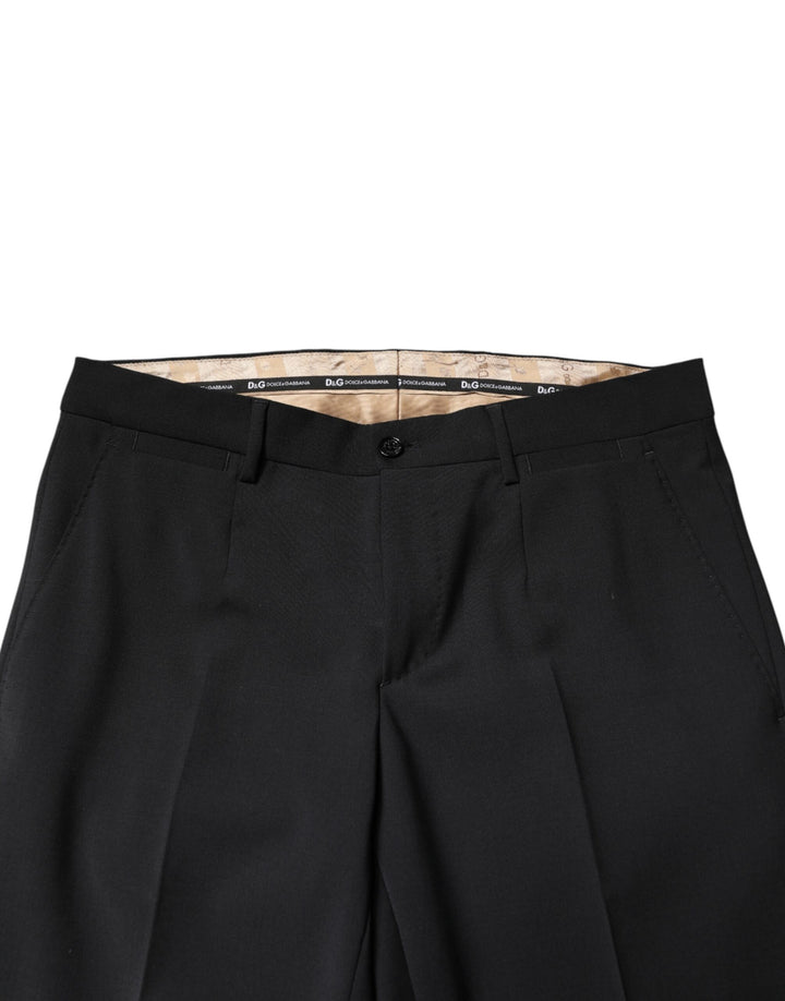 Dolce & Gabbana Black Wool Formal Dress Men Trouser Pants