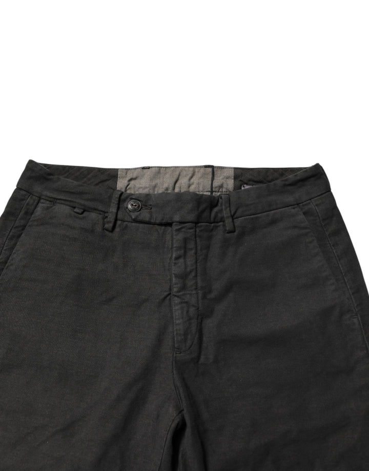 Maison Clochard Dark Gray Cotton Mid Waist Skinny Men Denim Jeans