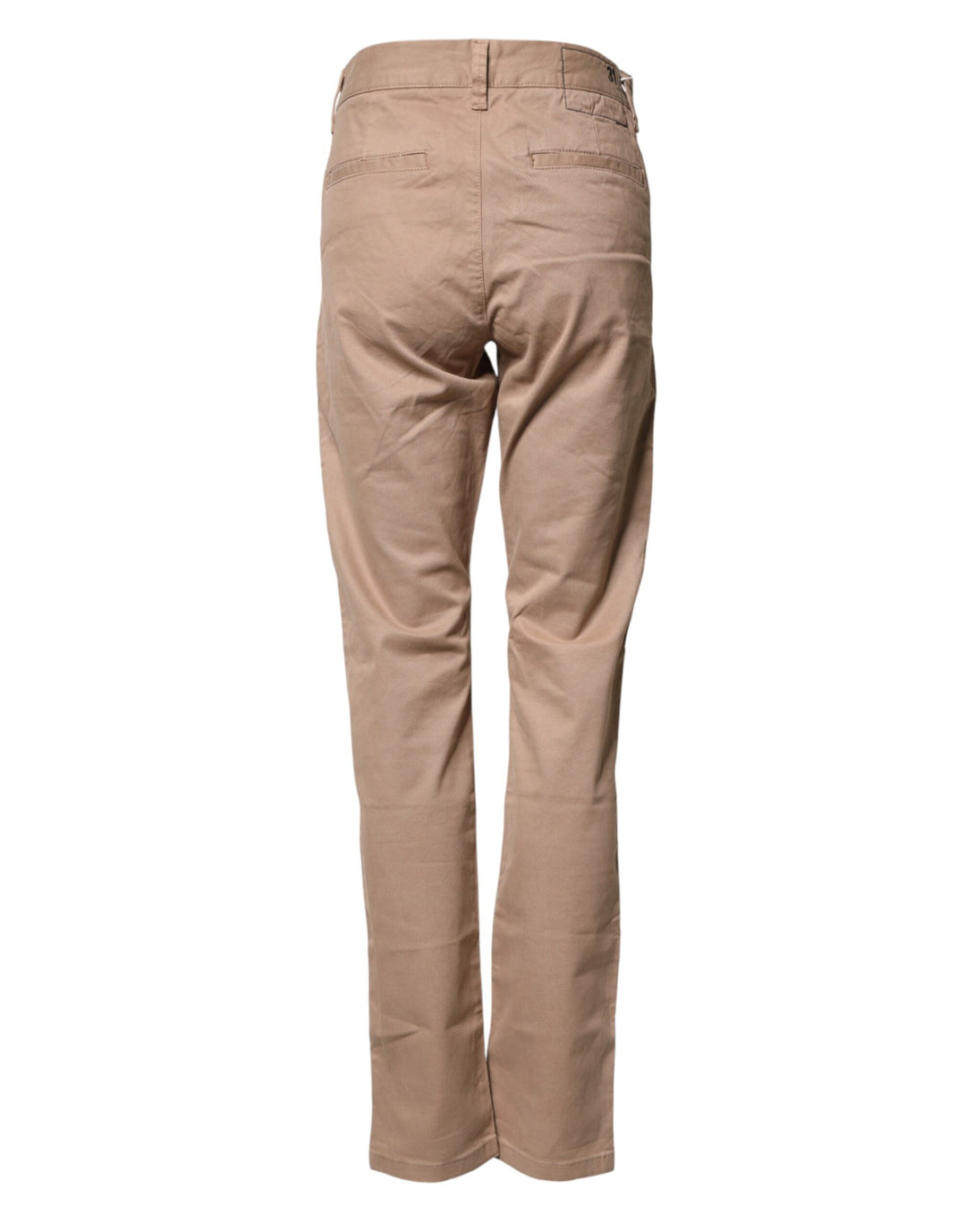 Sun68 Beige Cotton Mid Waist Straight Men Chino Trouser Pants