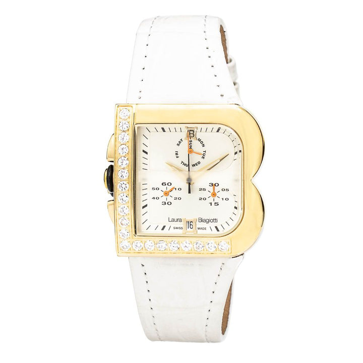 Laura Biagiotti White Leather Dress Watch
