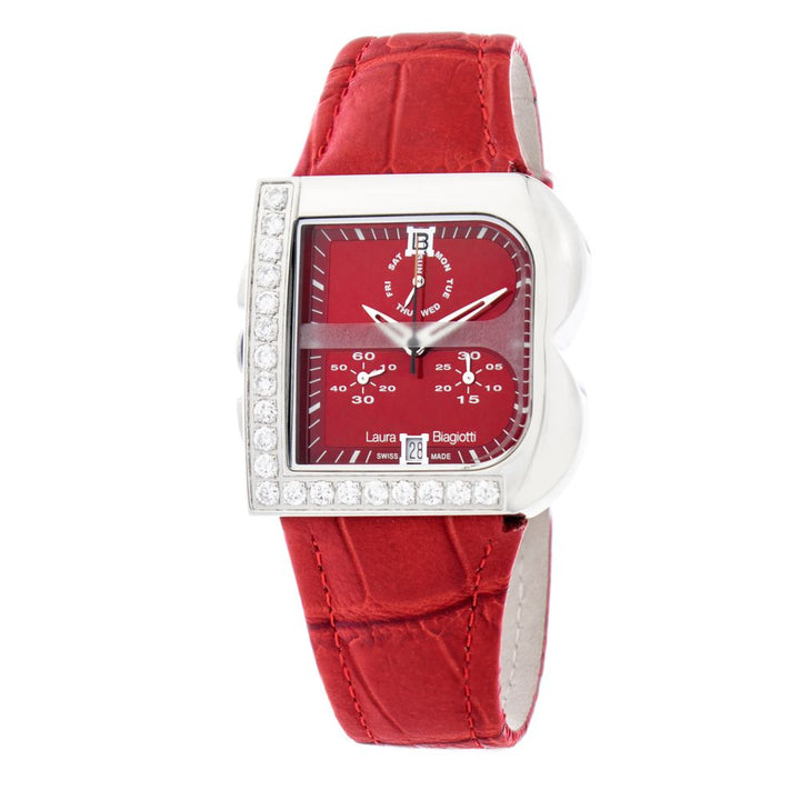Laura Biagiotti Red Leather Dress Watch