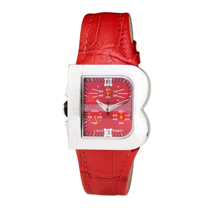Laura Biagiotti Red Leather Dress Watch
