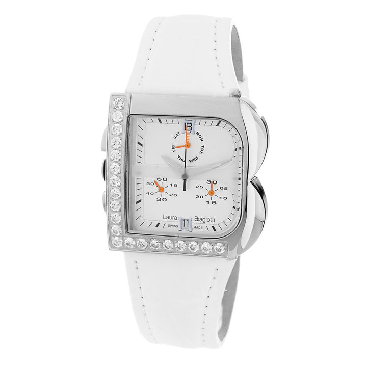 Laura Biagiotti White Leather Dress Watch