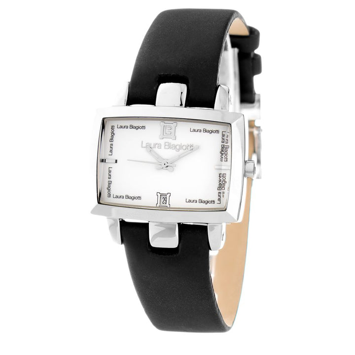 Laura Biagiotti Black Leather Dress Watch