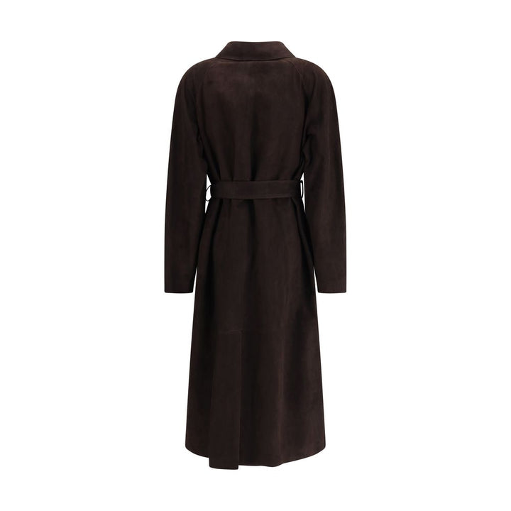 The Row Brown Lamb Leather Coat
