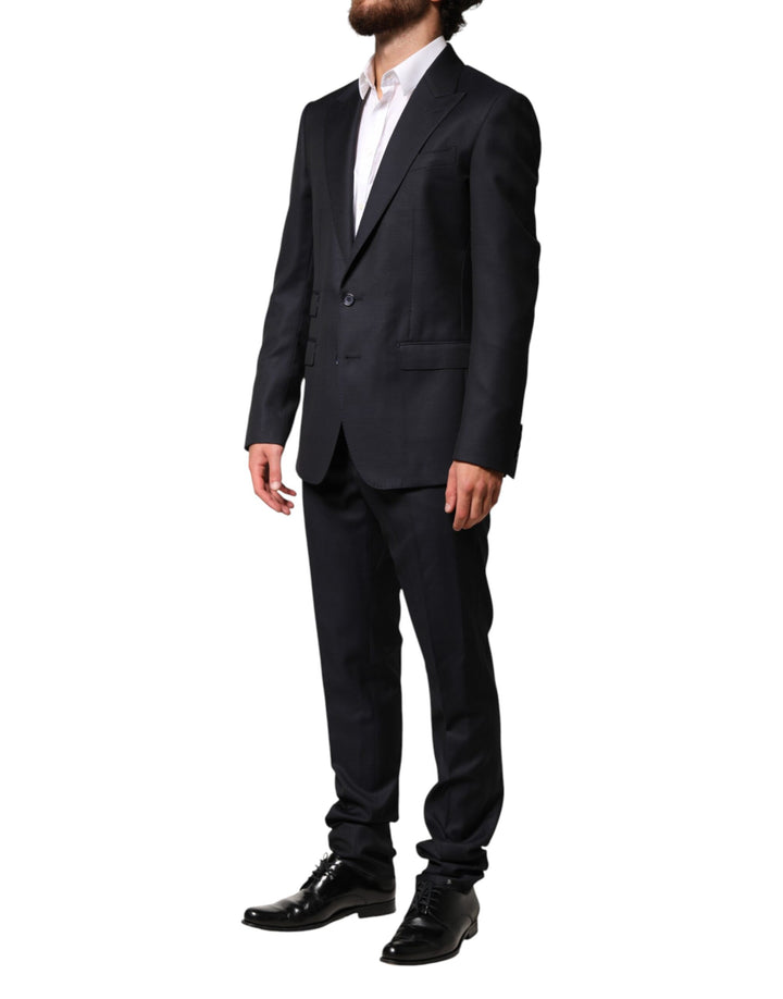 Dolce & Gabbana Black Wool Single Breasted Men 2 Piece Suit