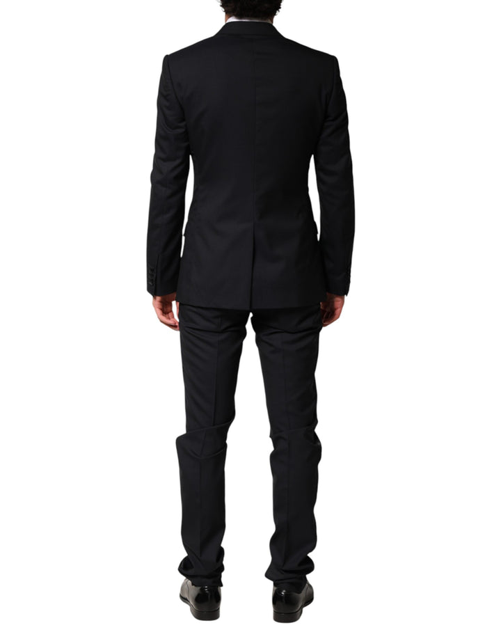 Dolce & Gabbana Black Wool Single Breasted 3 Piece Men Suit