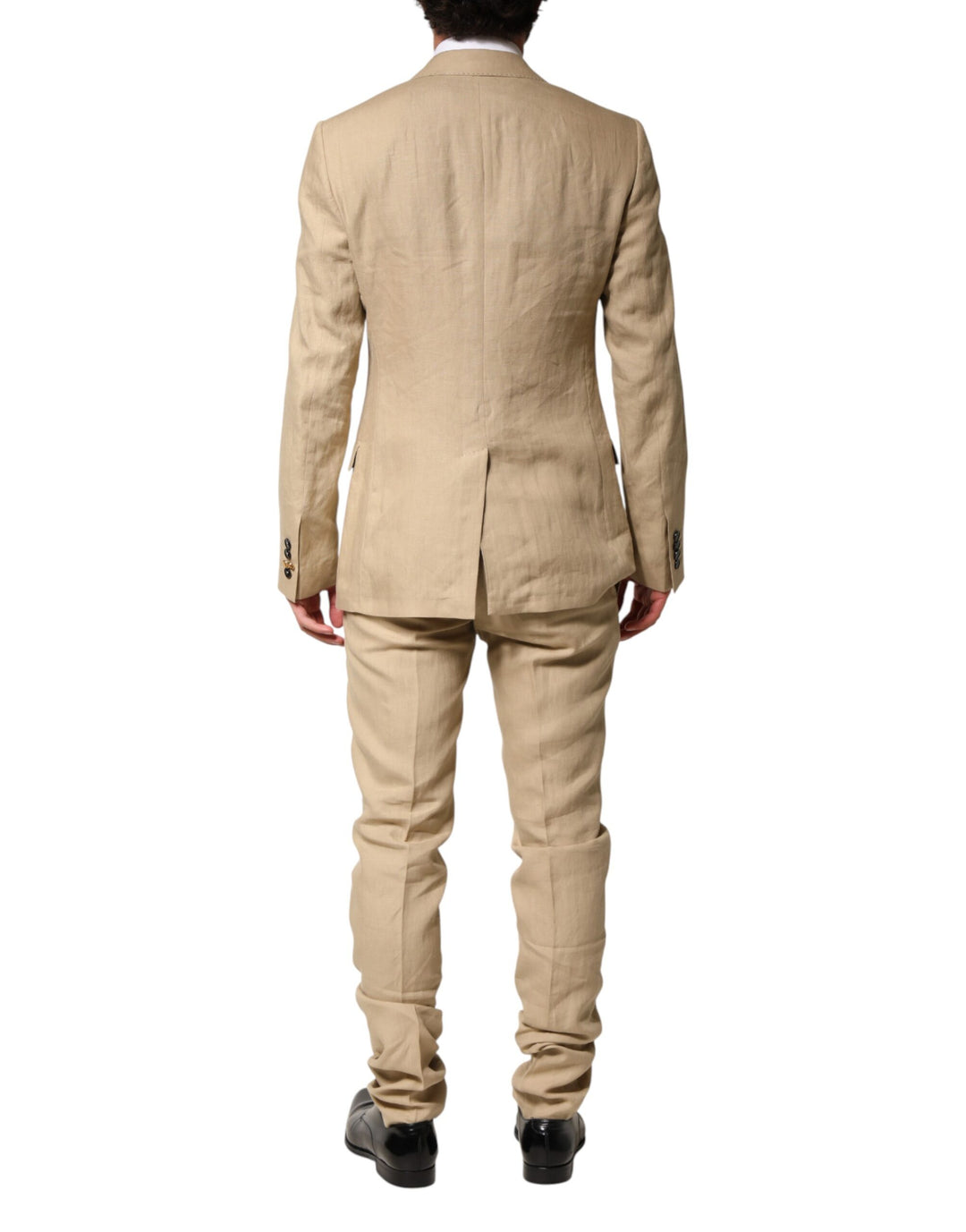Dolce & Gabbana Beige Linen Single Breasted 2 Piece Suit