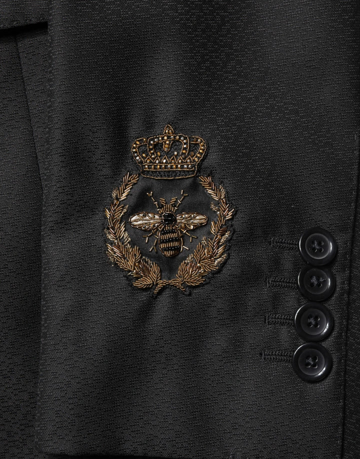 Dolce & Gabbana Black Embellished Single Breasted 2 Pc Suit