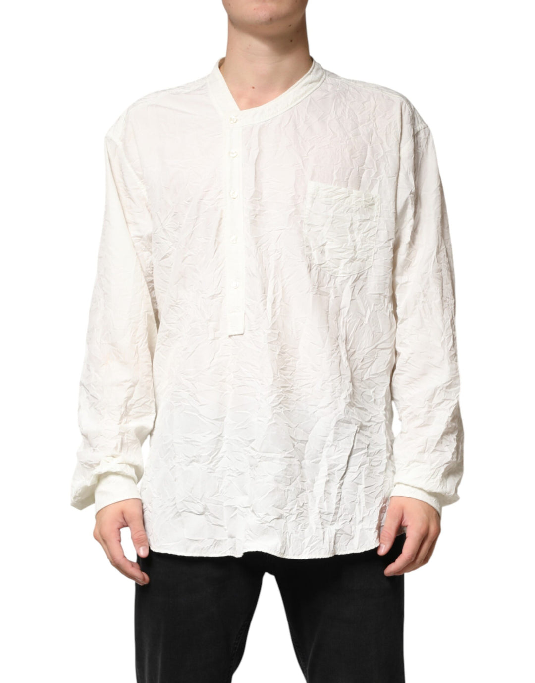 Dolce & Gabbana White Cotton Men Long Sleeves Men Shirt
