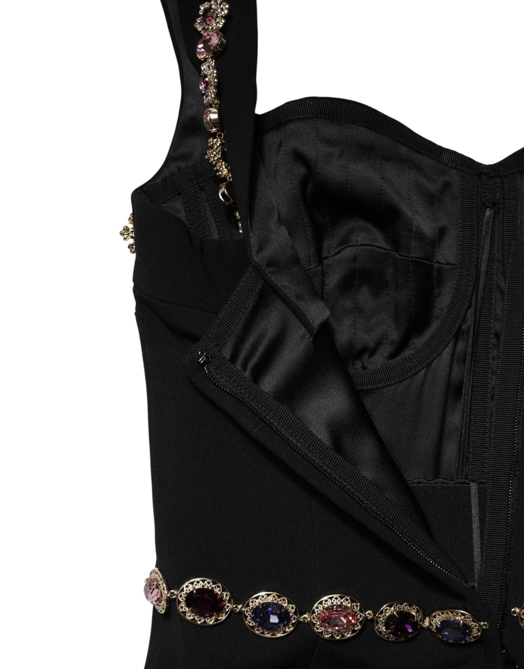Dolce & Gabbana Black Embellished Sheath MermaidGown Dress
