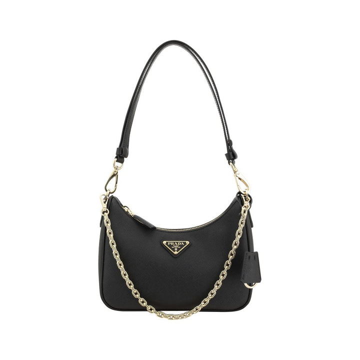Prada Black Calf Leather Bos Taurus Shoulder Bag