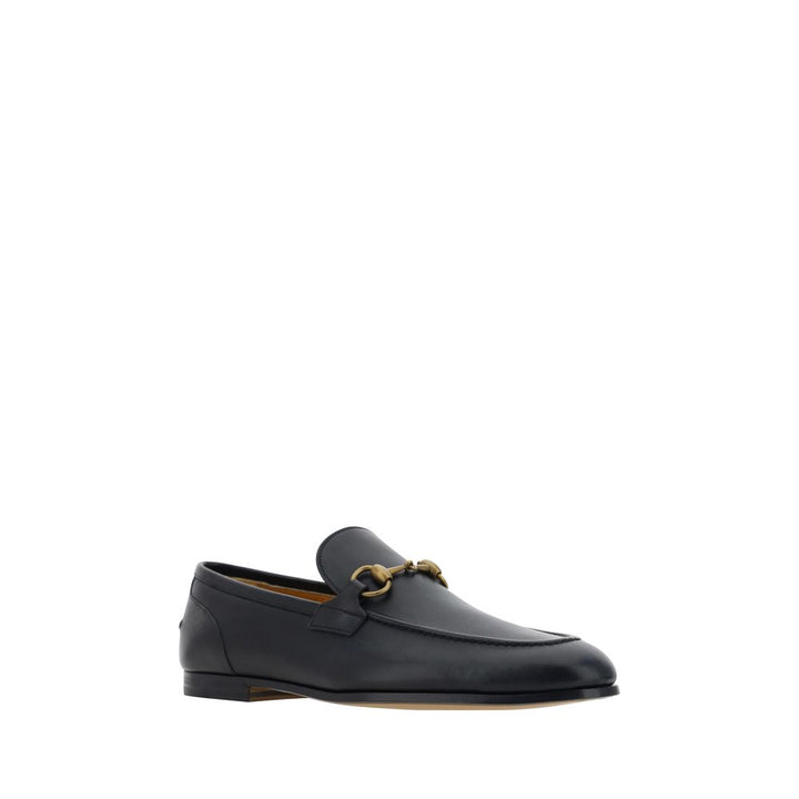 Gucci Black Calf Leather Bos Taurus Slip-On Loafers