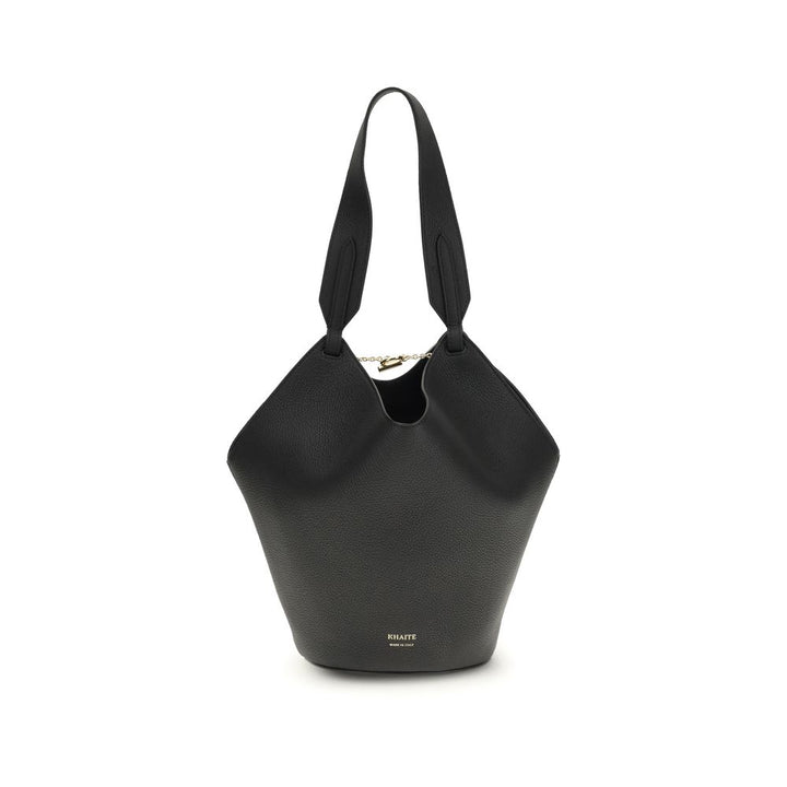 Khaite Black Calf Leather Bos Taurus Shoulder Bag