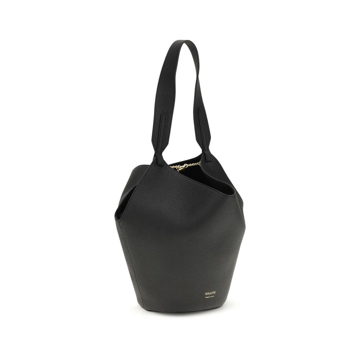 Khaite Black Calf Leather Bos Taurus Shoulder Bag