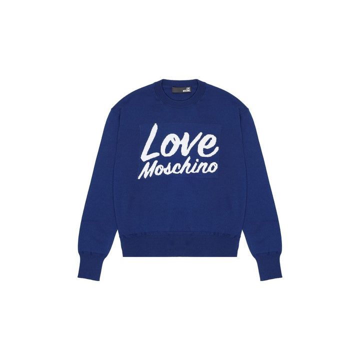 Love Moschino Blue Wool Sweatshirt
