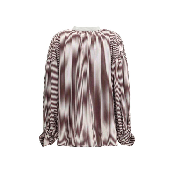 Kristina Ti Bordeaux Viscose Pattern Shirt