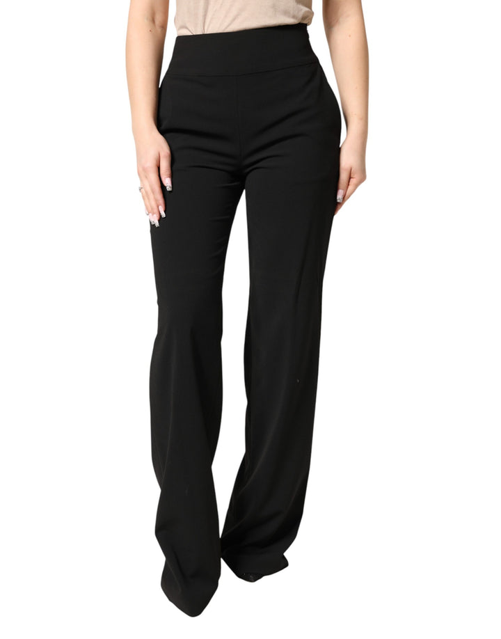 Just Cavalli Black High Waist Straight Trouser Formal Pants