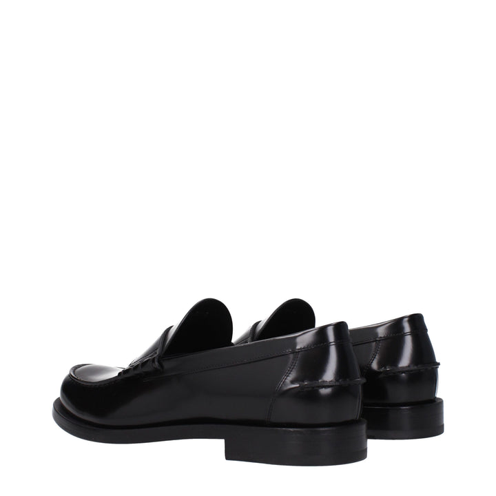 Givenchy Black Leather Slip-On Loafers