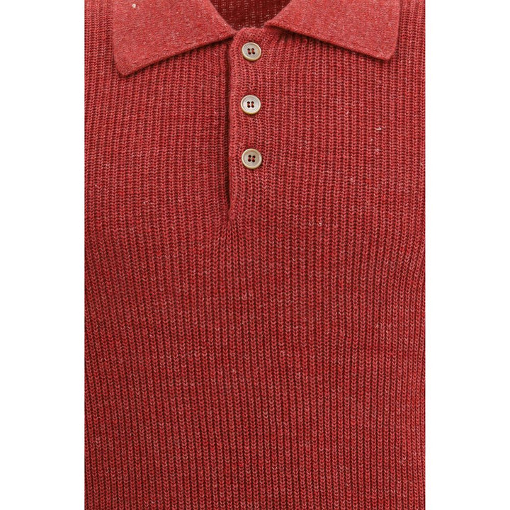Brunello Cucinelli Red Cotton Dress Shirt