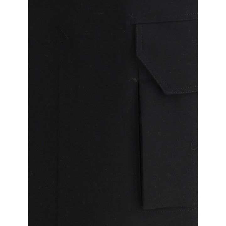 Rick Owens Black Fleece Wool Midi Skirt