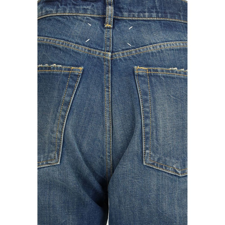 Margiela Blue Cotton Straight-Leg Jeans