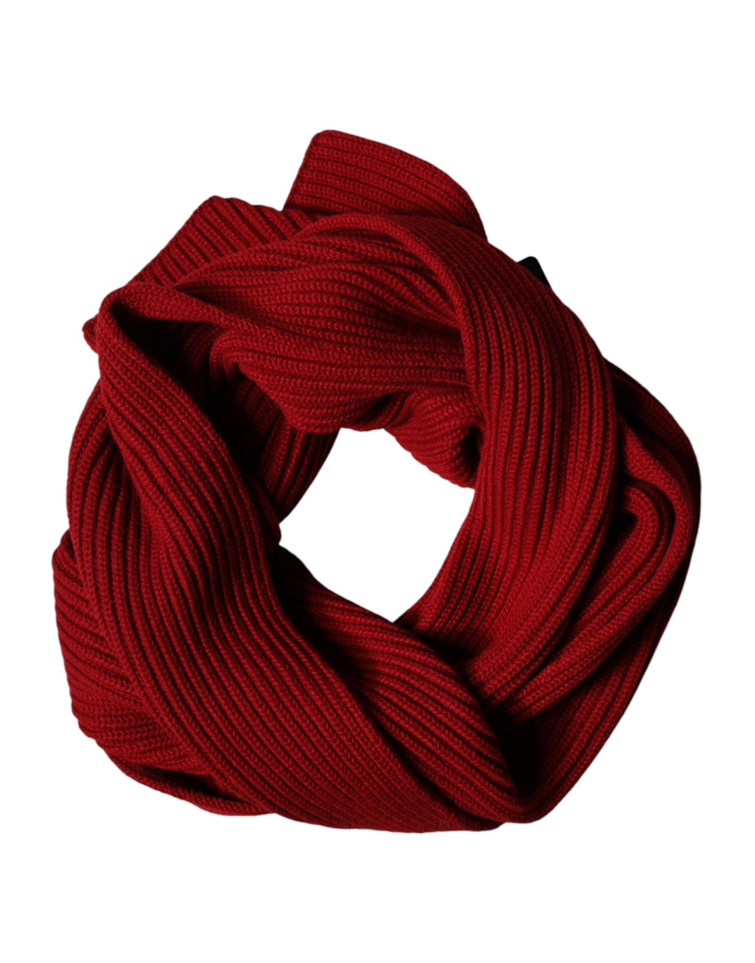 Dolce & Gabbana Red Wool Knitted Neck Wrap Shawl Men Scarf
