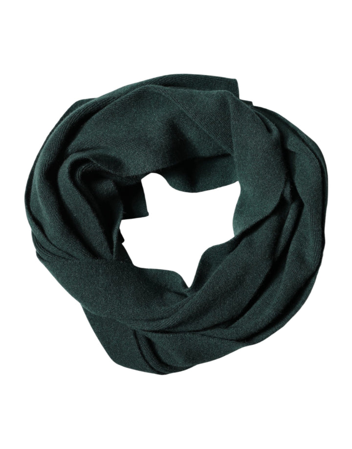 Dolce & Gabbana Green Cashmere Knitted Neck Wrap Shawl Scarf