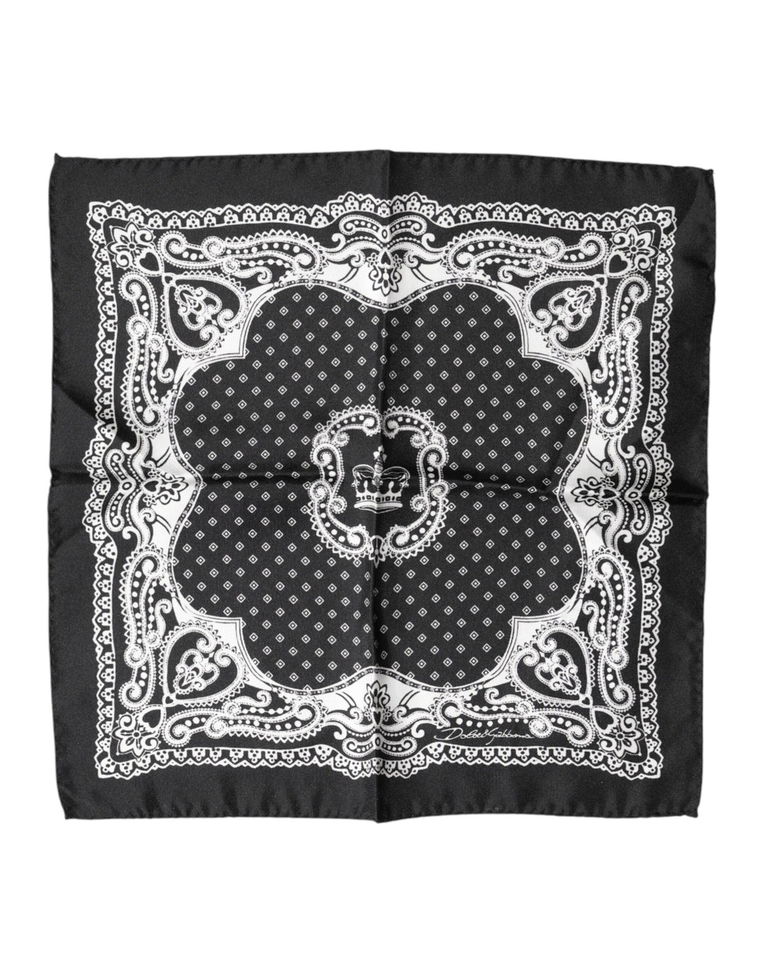 Dolce & Gabbana Black Bandana Print Square Handkerchief Scarf