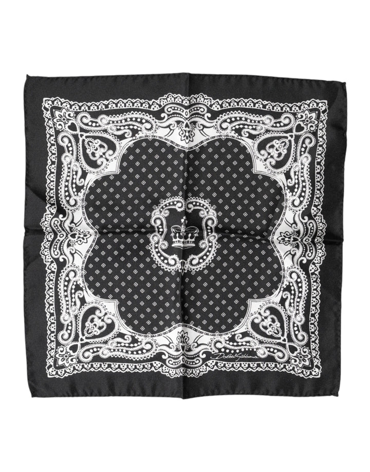 Dolce & Gabbana Black Bandana Print Square Handkerchief Scarf